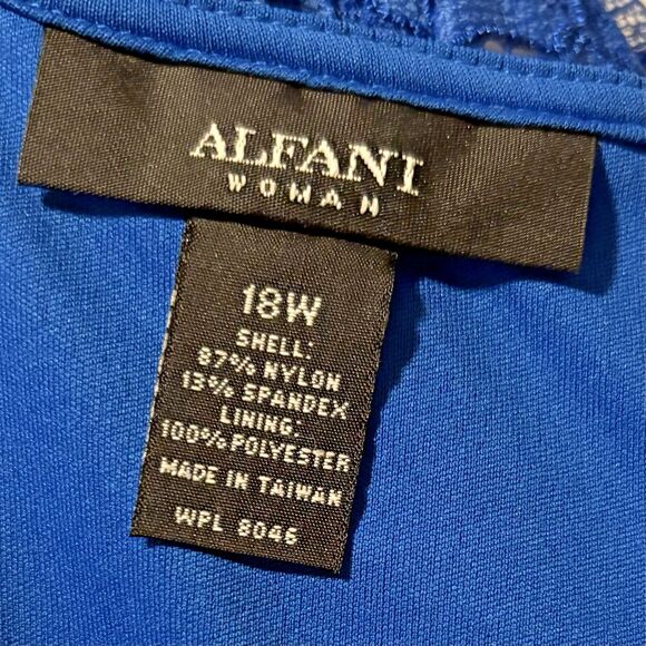 Alfani Woman, Sz 18W, Blue Formal Dress, Sheath Style, Lined, New without Tags! - Picture 11 of 12